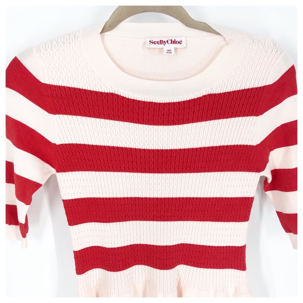 See By Chloe Stripe Knit Sweater Dress Sz S - Picture 3 of 6